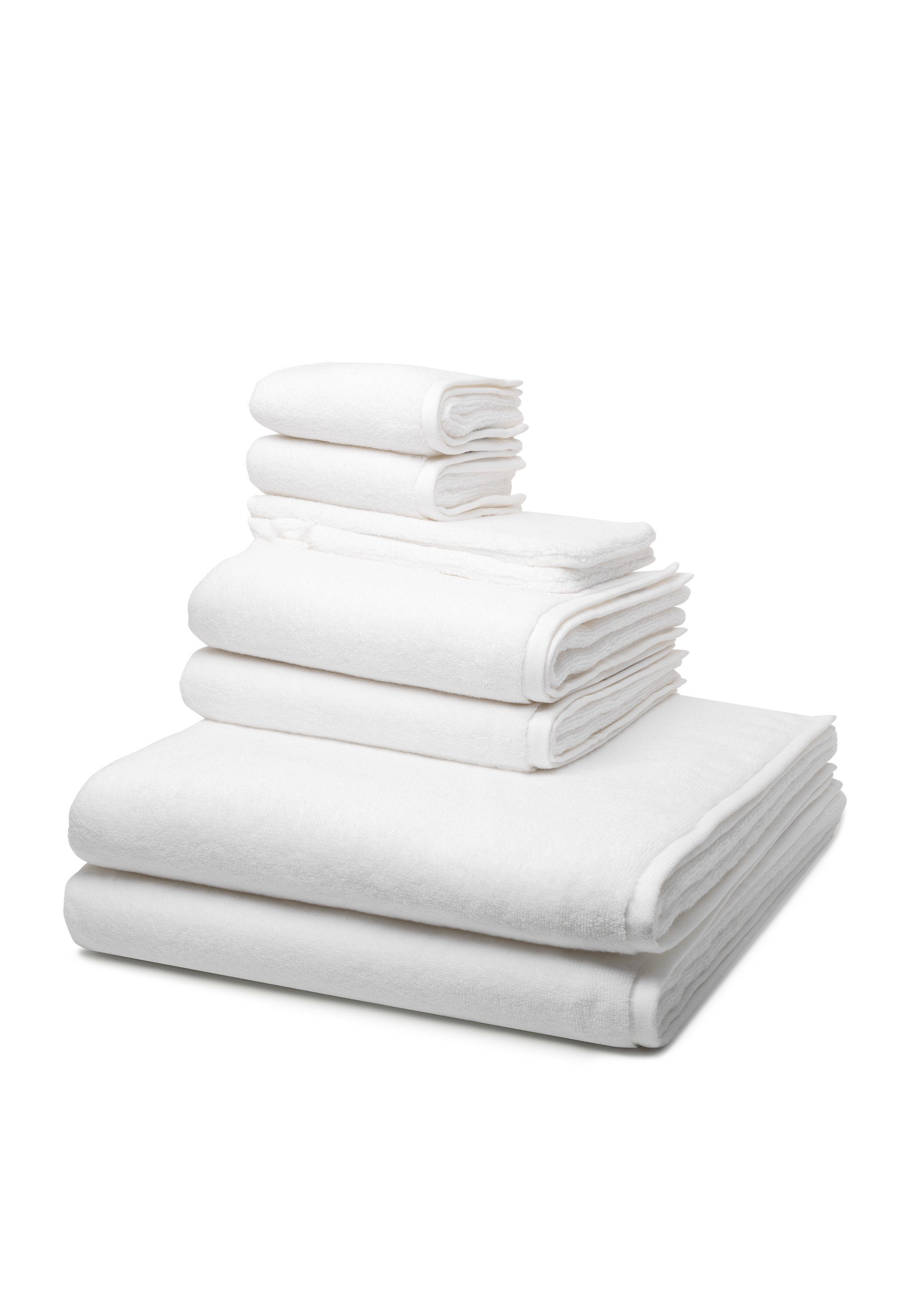 ROSS Handtuch Set Sensual Skin, Walkfrottee, (Spar-Set, 8-tlg), 2 X Wasch- 2 X Gäste- 2 X Dusch- 2 X Handtuch - im Set - Baumwolle - Weiß