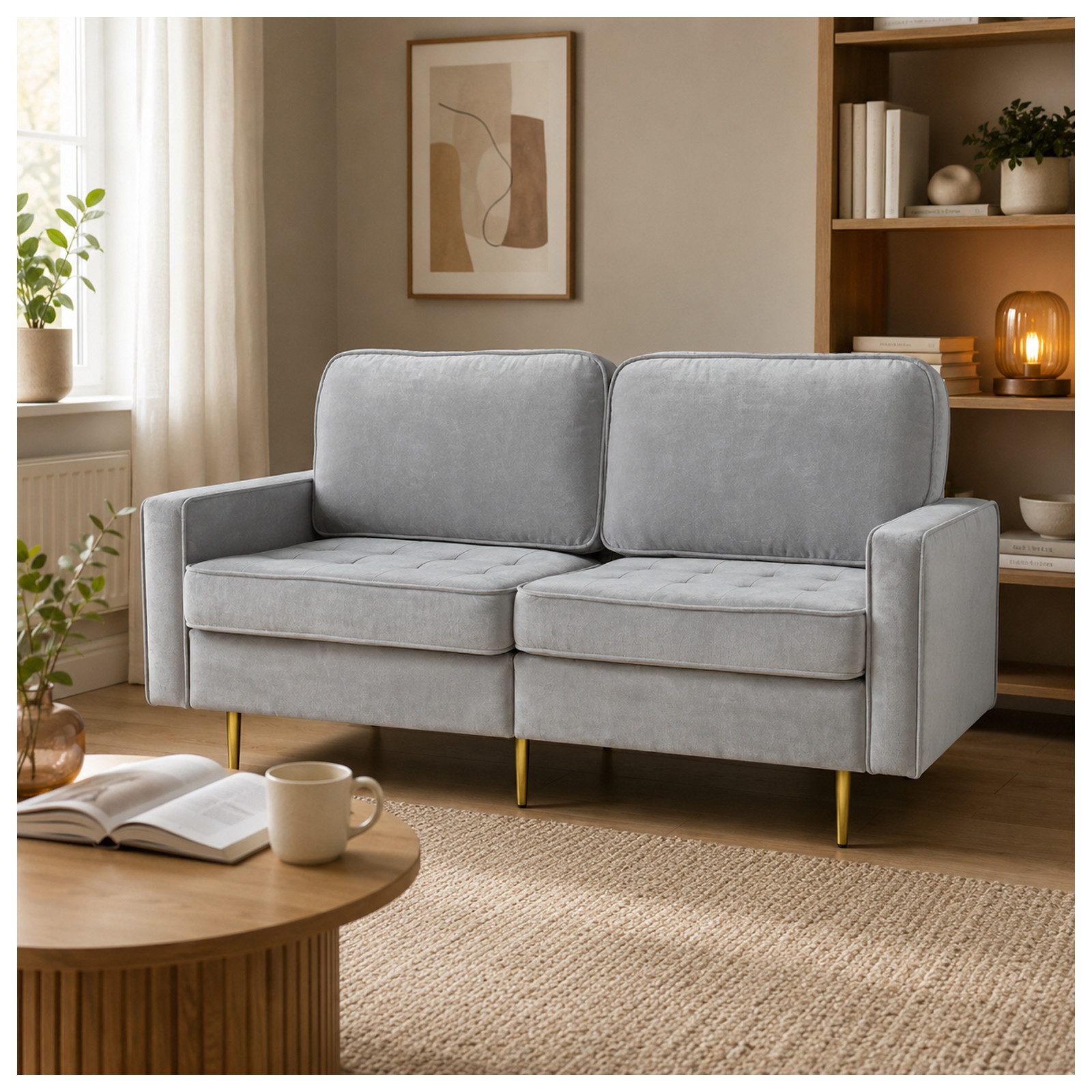 HTI-Living Sofa Sofa Sidonie Velvet Schwarz, 1 Stück 1 Teile