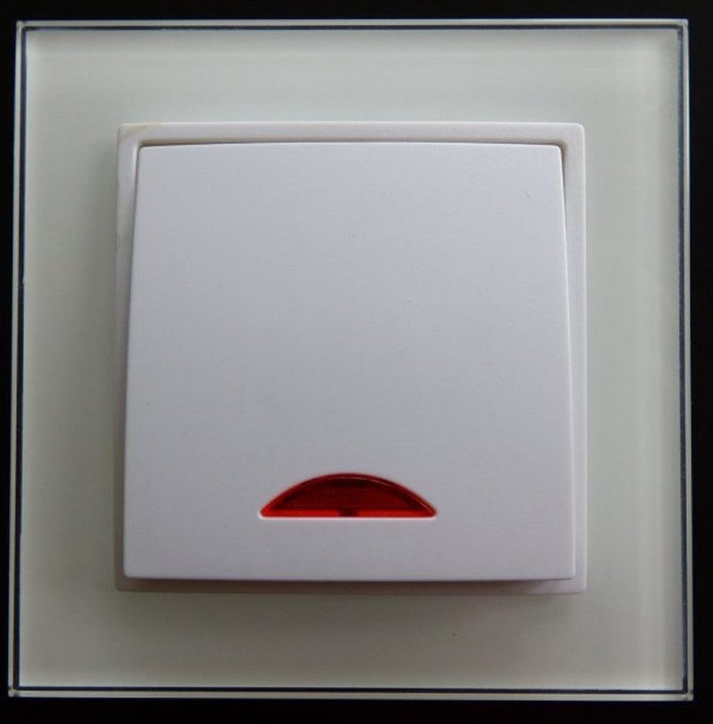 Lichtideen Schalter 7749 Abelka Nuovo weiß 1 x Schalter mit Kontrolllampe rot 230 Volt 10A (Diese Serie umfasst auch Dimmer, USB-Steckdosen, Dimmer, Kreuzschalter)