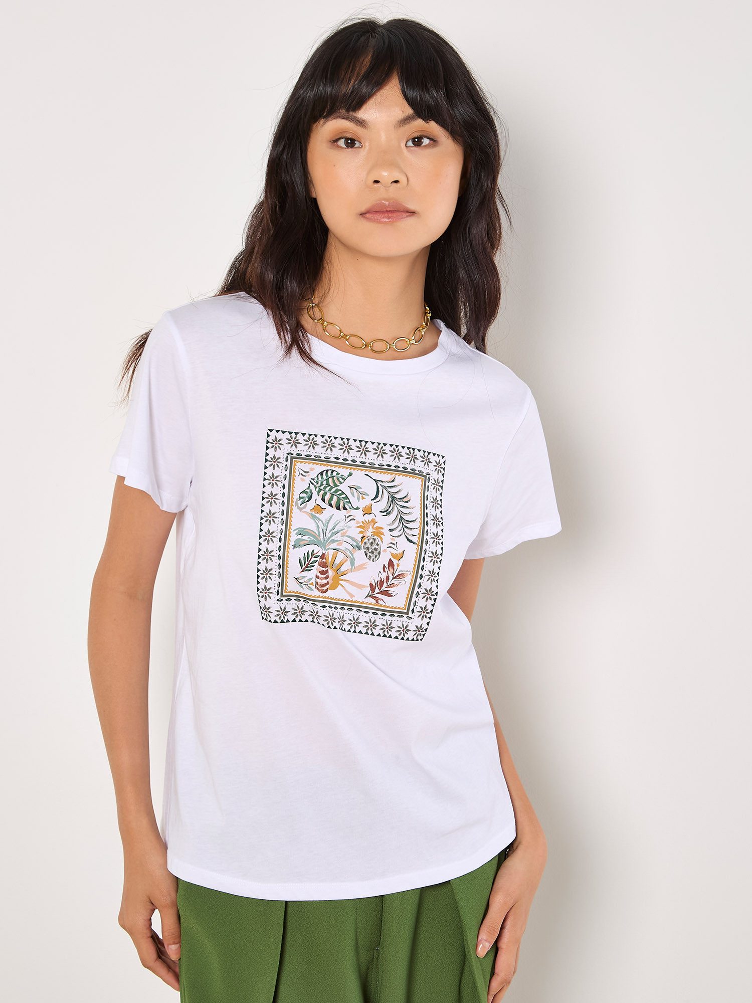 Apricot T-Shirt Tropical Placement Shirt mit tollem Druck