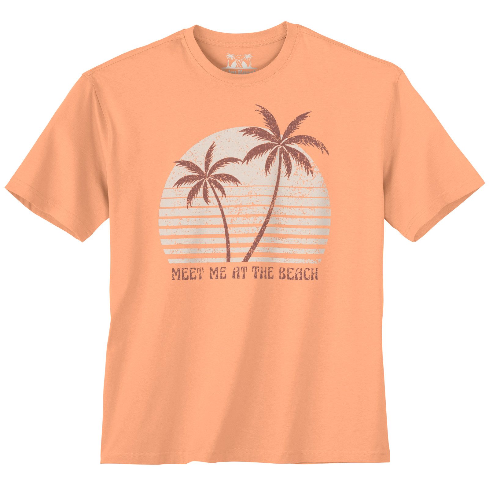 Print-Shirt Calm Beach Übergrößen T-Shirt orange Palmenprint