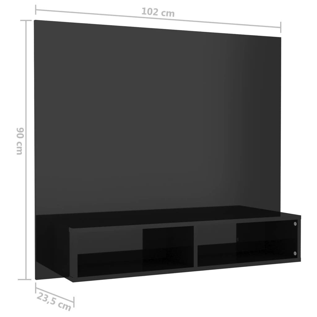 Hochglanz-Schwarz TV-Schrank Holzwerkstoff vidaXL TV-Wandschrank (1-St) cm 102x23,5x90