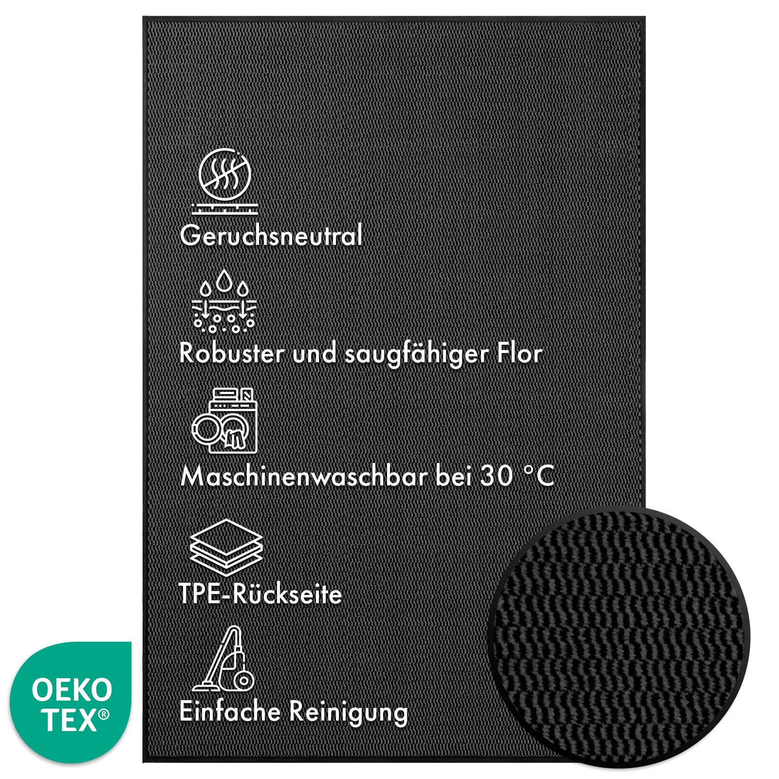 Floordirekt Fußmatte SKY Novo, enorm rutschfeste TPE-Rückseite, effektive S günstig online kaufen