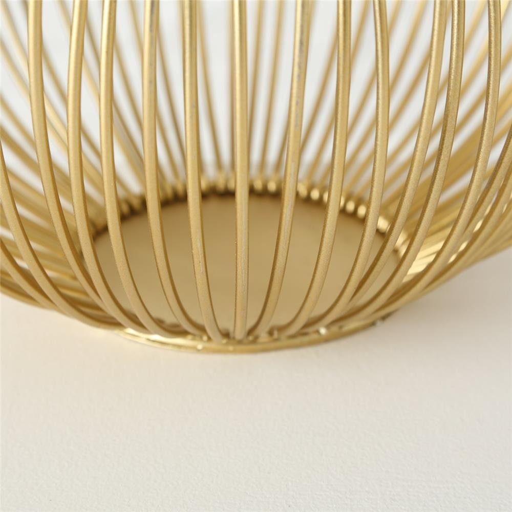 Kerze, Design Goldene Skandinavisches Eisenstäbe, BOLTZE mit Windlicht Cylon,