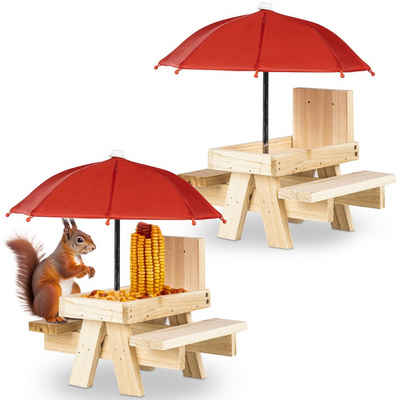 Oramics Eichhörnchenkobel 2er Set Eichhörnchen Futterstation Futterstelle Eichhörnchenhaus, Eichhörnchen Futterbox als Ergänzung für jeden Garten und Balkon