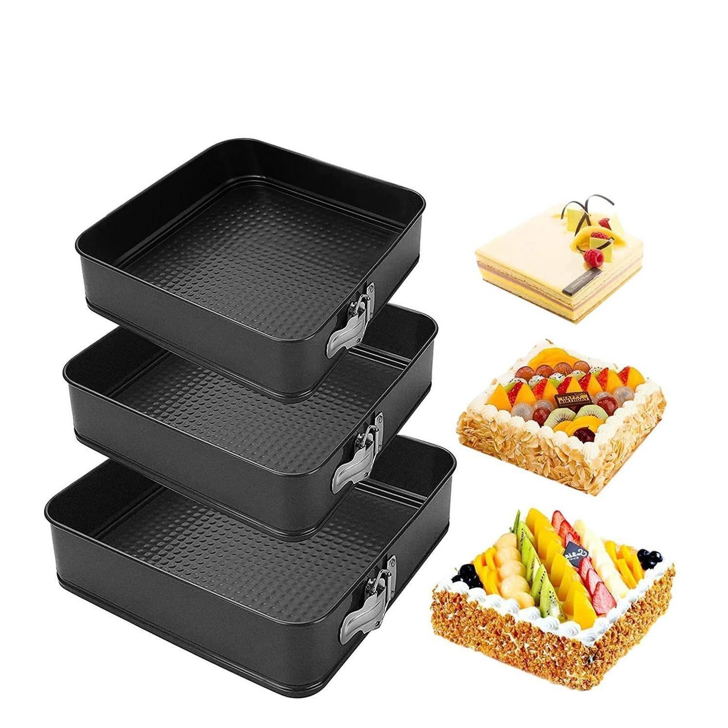 LuxusKollektion Springform Springform Quadratisch 3er Set 18/20/22cm, (3-tlg)