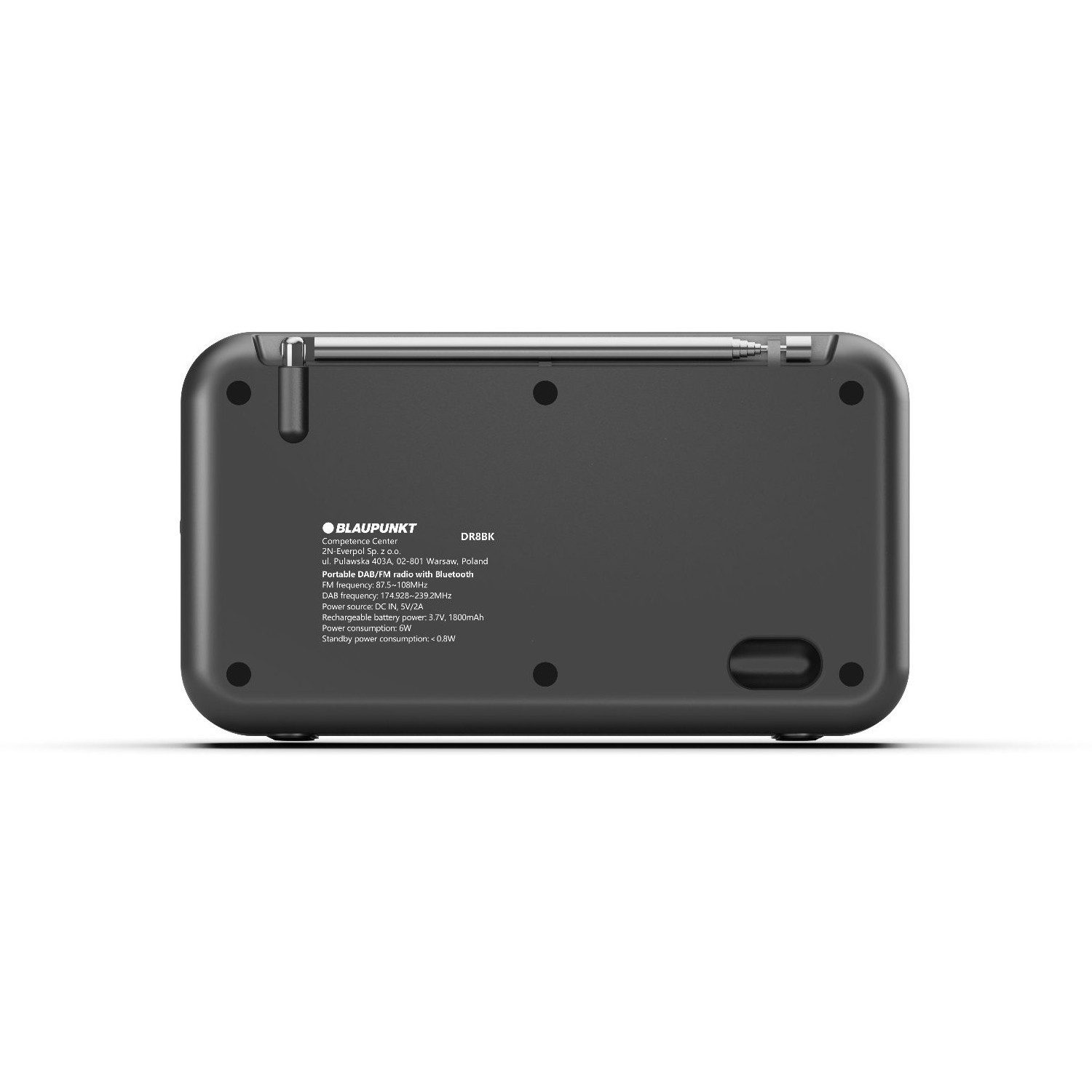 Blaupunkt DR8 Tragbares Radio FM DAB+ Bluetooth-Wecker Radio (DAB+-Radio, 2 W, Kopfhörerausgang, 2,4 Zoll Farbdisplay, Uhr- und Weckfunktion)