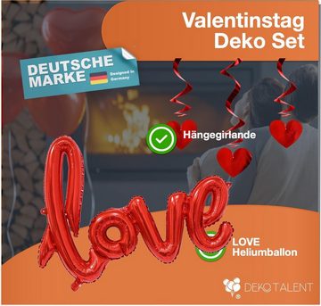 Dekotalent® Hängedekoration XXL Valentinstag Deko Set Herzluftballons Girlande Love Folienballon (100 St)