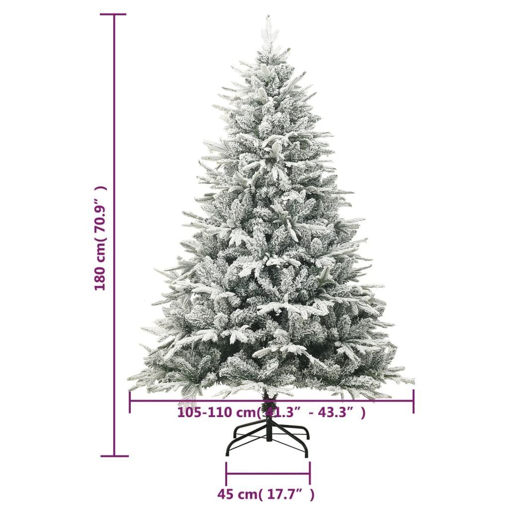 furnicato Künstlicher Weihnachtsbaum Beschneit Grün PE PVC 180 cm
