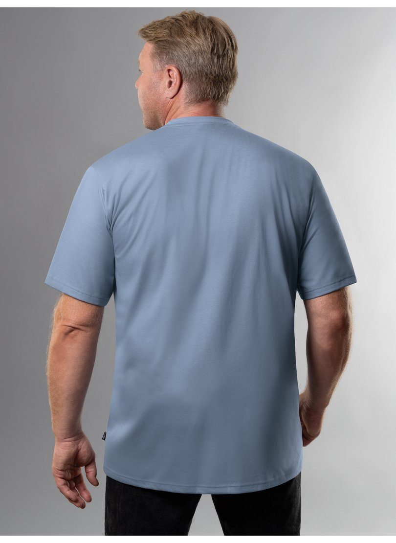 großem pearl-blue Print-Motiv mit T-Shirt TRIGEMA T-Shirt Trigema