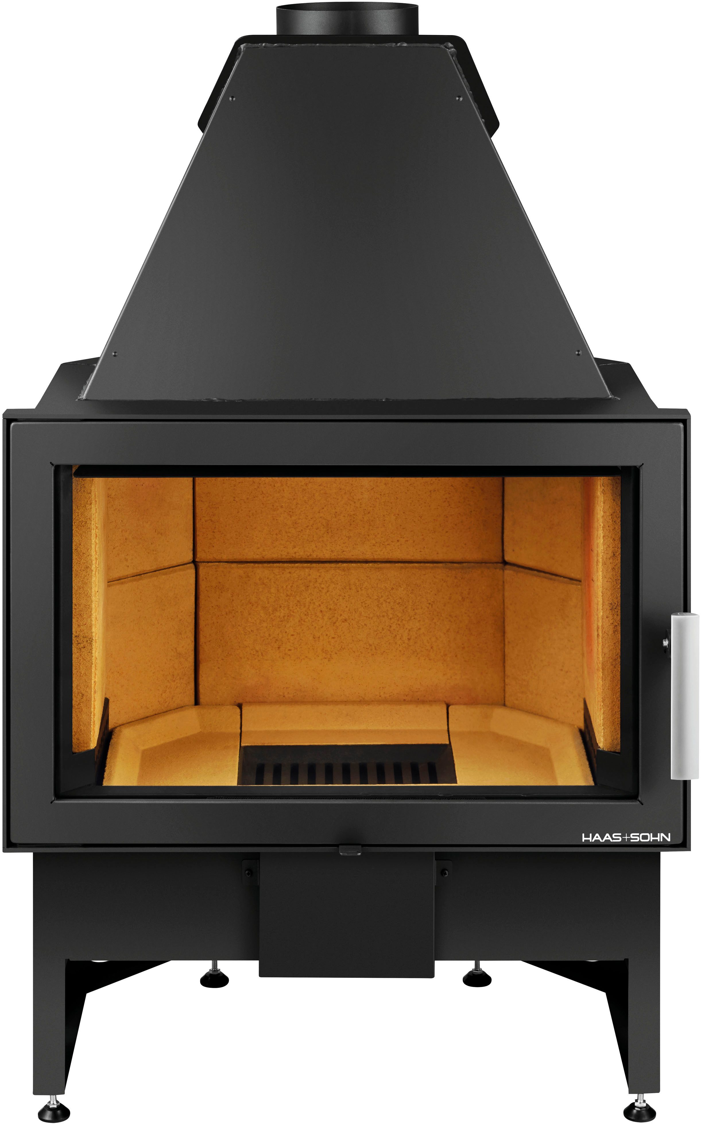 Haas + Sohn Kamineinsätze Kamineinsatz KOMFORT-IV 180.18, perl-schwarz, Sichtfenster flach, Zeitbrand