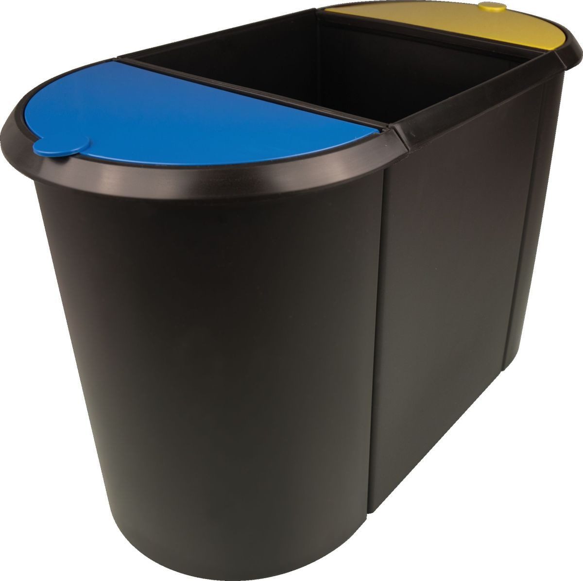 HELIT Papierkorb Trio-System-Papierkorb 38l schwarz/blau/gelb