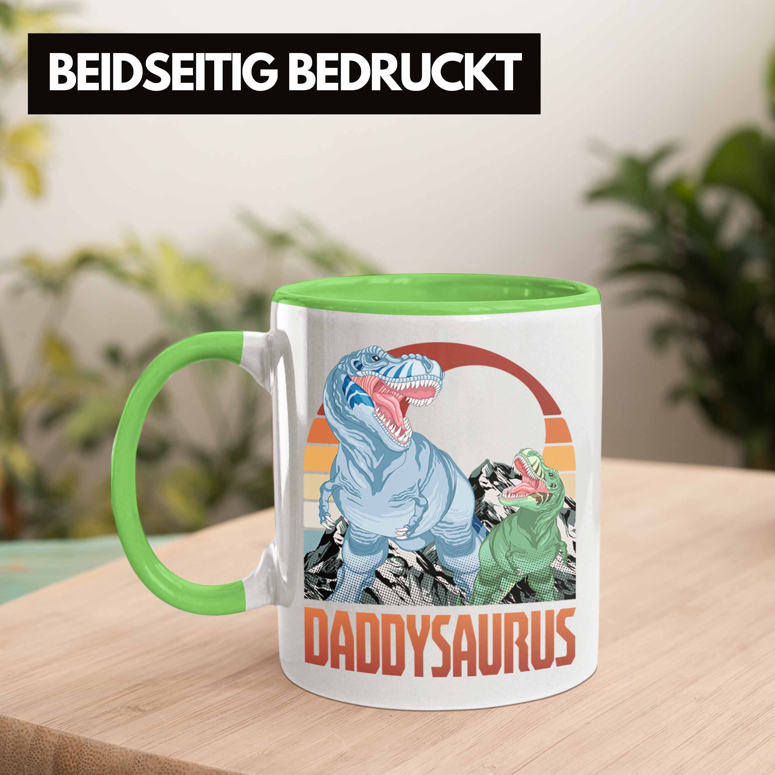 Geburtstag Trendation zum Geschenk Grün Weihnachten Vatert Daddysaurus Tasse für Vater Tasse