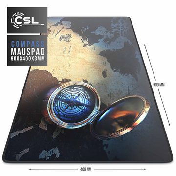 CSL Gaming Mauspad, XXL Schreibtischunterlage 900 x 400mm, Präzision & Geschwindigkeit