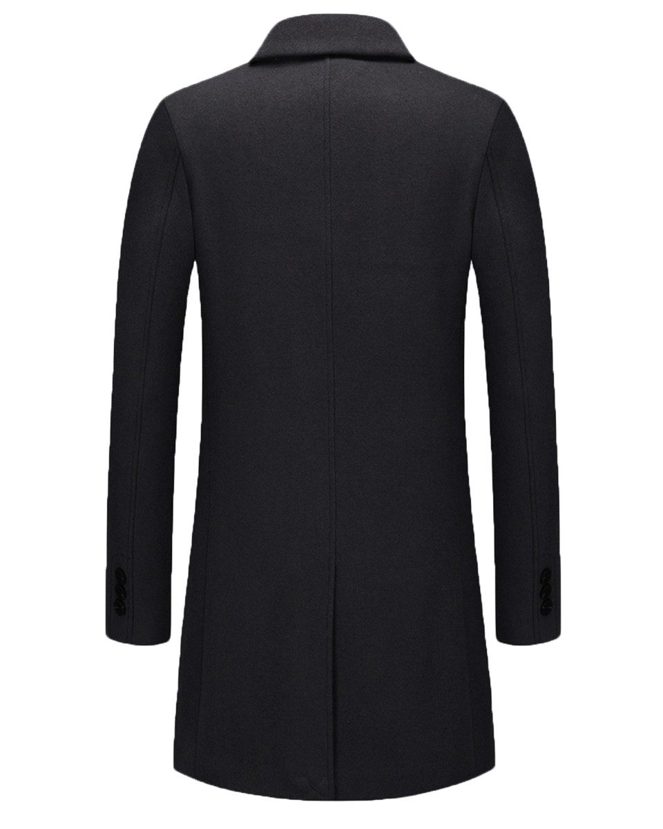 Allthemen Wollmantel Slim Fit Wintermantel Mittellang Wollmantel mit Revers günstig online kaufen