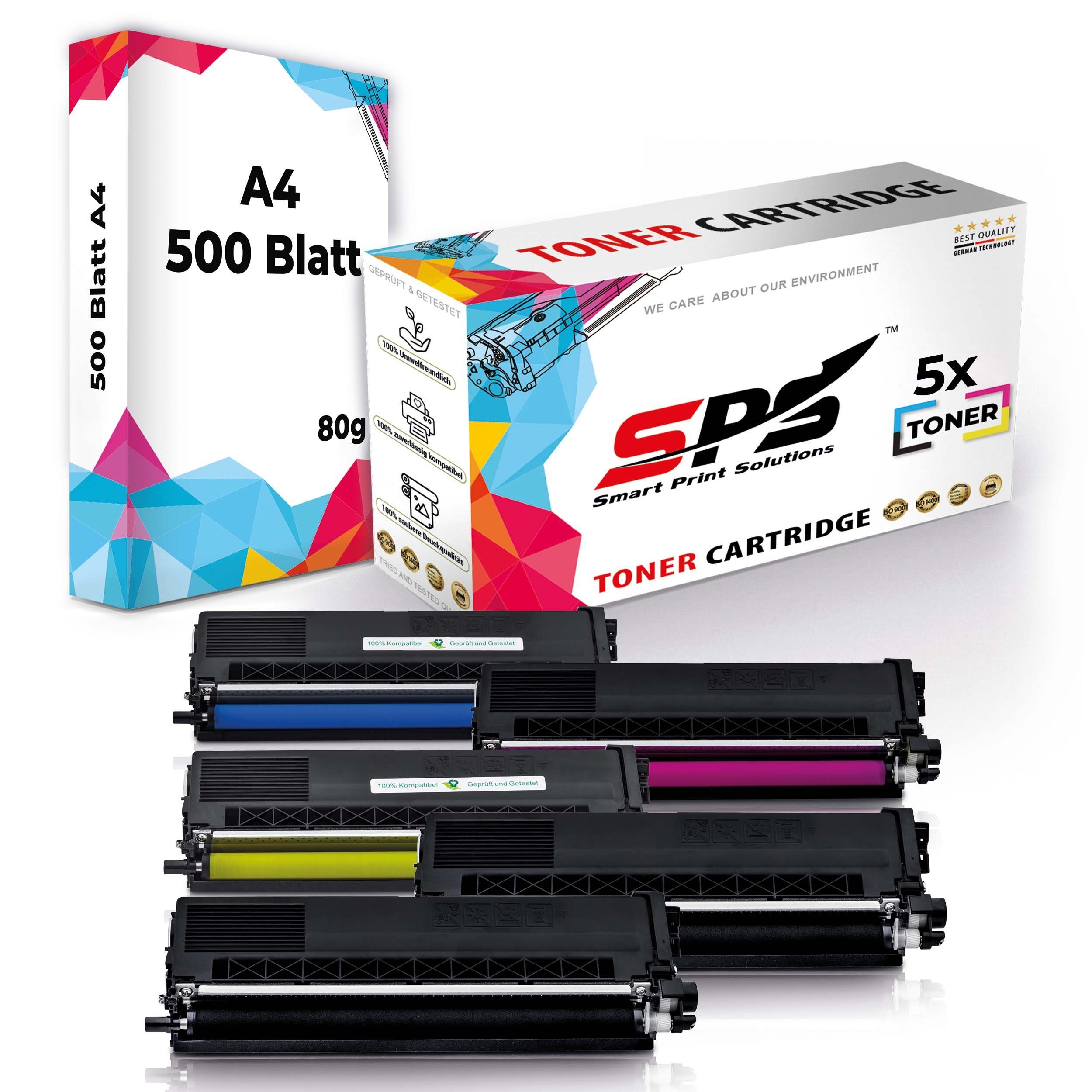 SPS Tonerkartusche Kompatibel für Brother HL-L8360 TN-423BK TN-423C, (5er Pack + A4 Papier, 5 x Toner (2 x Schwarz1x Cyan, 1x Magenta, 1x Gelb)