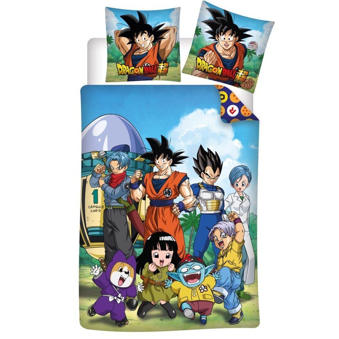 Bettwäsche Anime Dragon Ball Super Goku Постільна білизна 2tlg. Set, Dragon Ball, PolyCotton, 2 teilig, Bettdeckenbezug 135-140x200cm Kissenbezug 65x65 cm