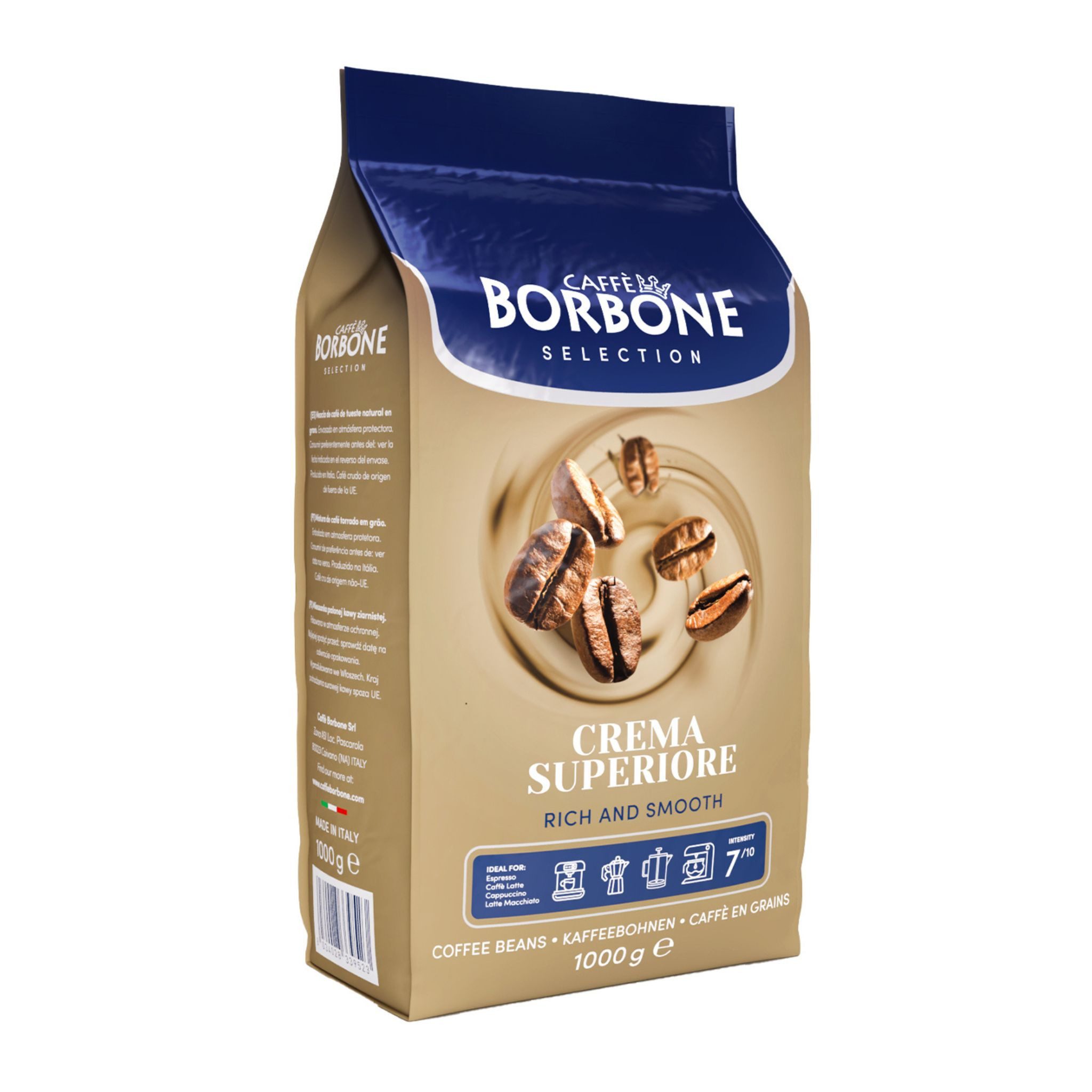 Caffè Borbone Kaffee Caffè Borbone Selection Crema Superiore 12x 1000g, 12 x 1000 g, (12x 1 Kg Crema Superiore, 60% Arabica 40% Robusta Bohnen, Vorteilspaket Büro Vorrat)