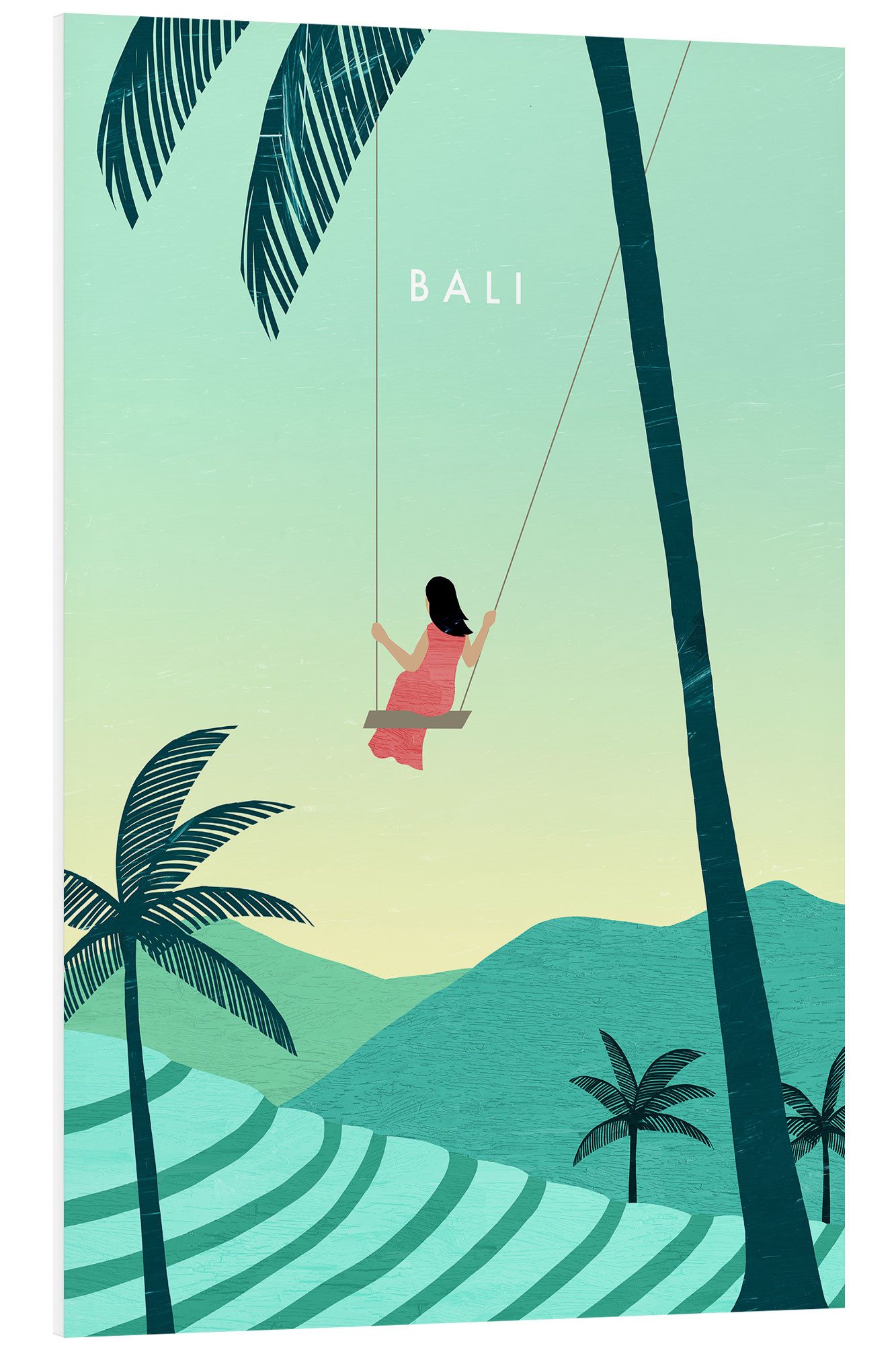 Posterlounge Forex-Bild Katinka Reinke, Bali Illustration, Wohnzimmer Modern Digitale Kunst