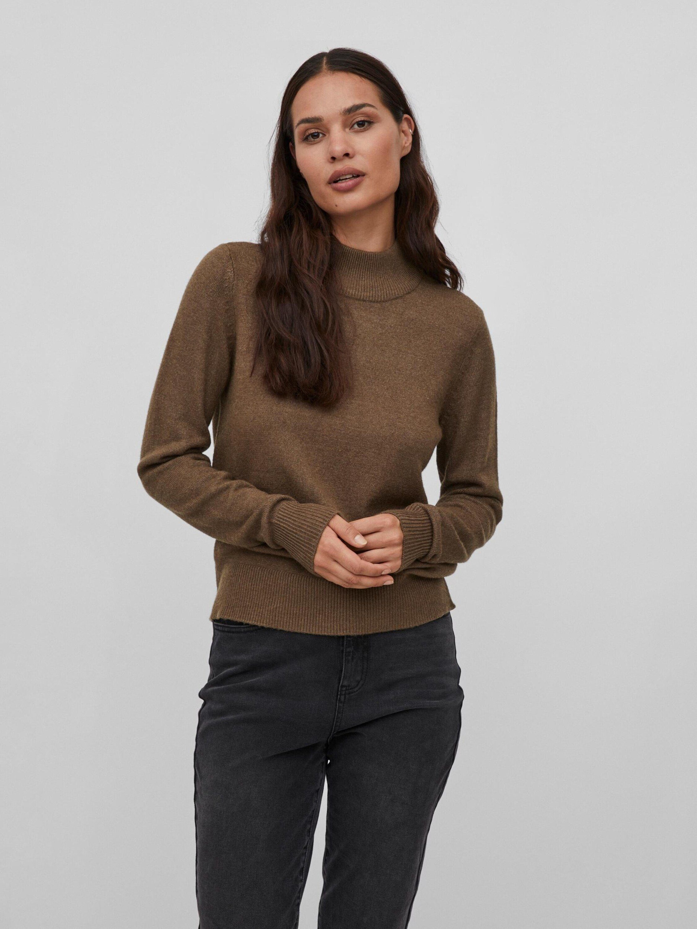 Vila Strickpullover Ril (1-tlg) Plain/ohne Details