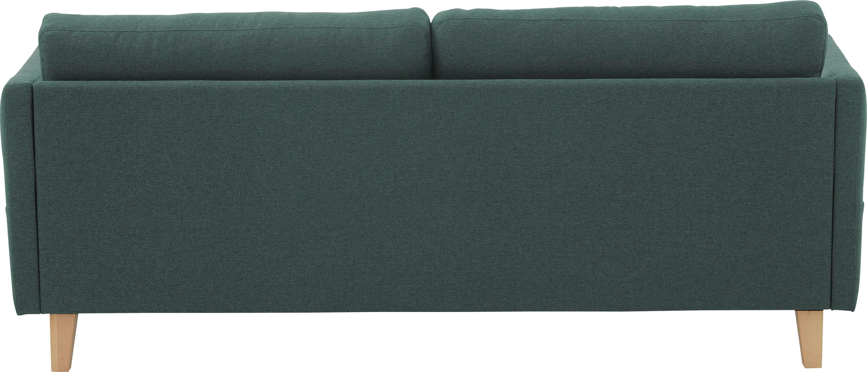 ATLANTIC home collection Ecksofa Mailo L-Form, mit Seitentaschen, Recamiere beidseitig montierbar, Massivholzfüße