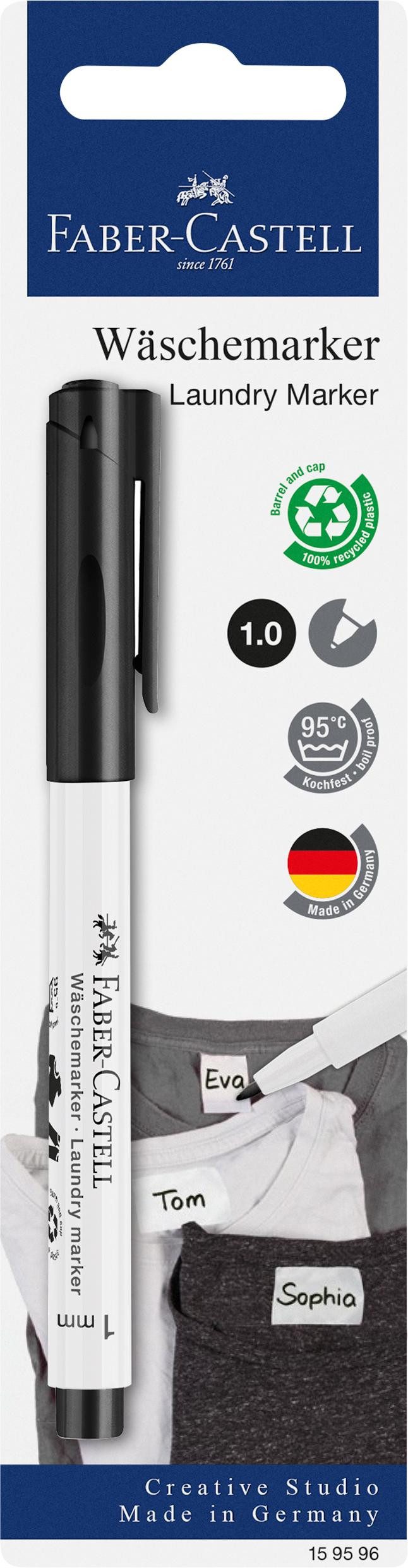 Faber-Castell Marker Faber Castell Wäschemarker Rundspitze scwarz Blister