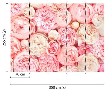 living walls Fototapete Designwalls Roses, glatt, (5 St), Vlies, Wand, Schräge, Decke