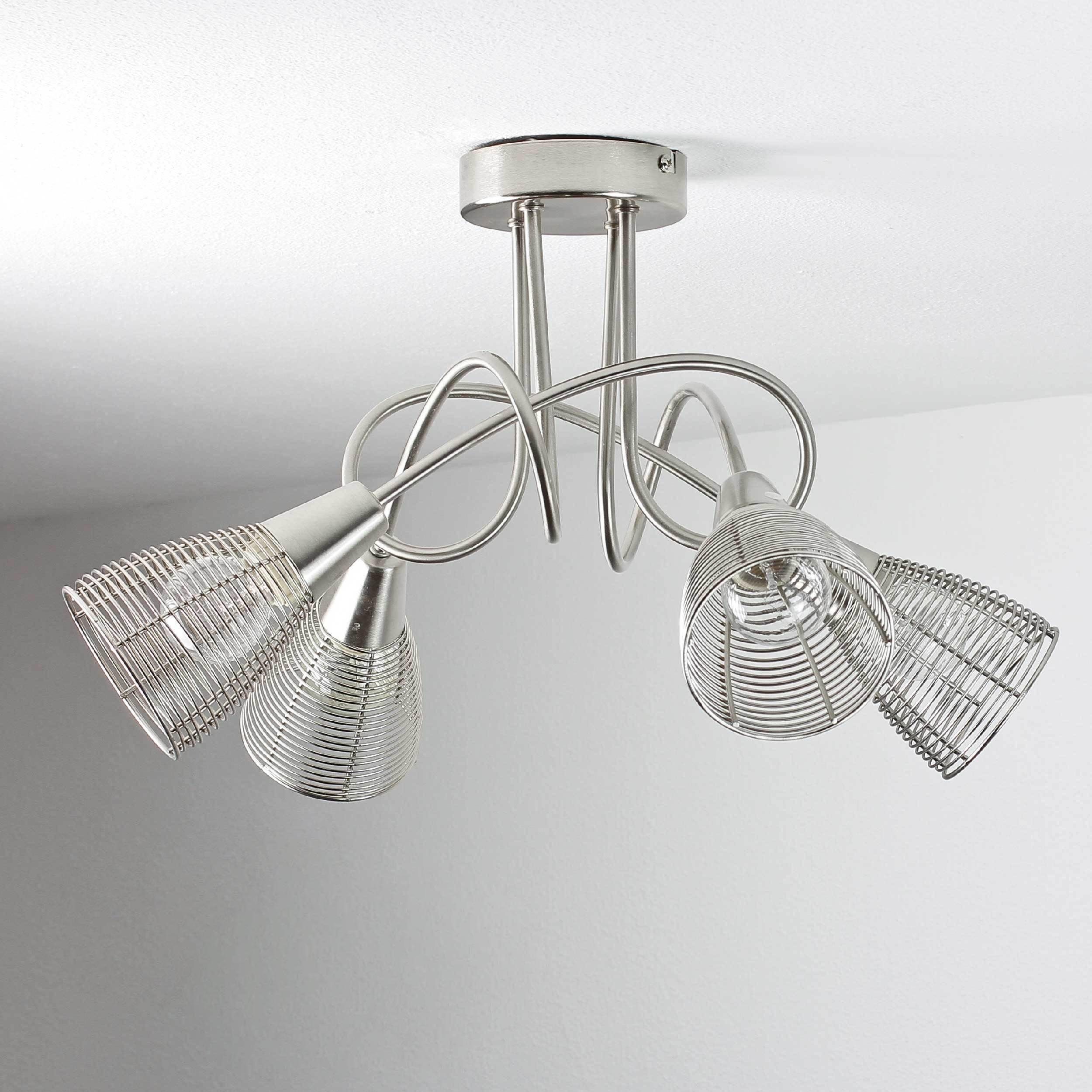 Esszimmer Licht-Erlebnisse VERONICA, Metall ohne Wohnzimmer Chrom E14 Deckenlampe Leuchtmittel, Deckenleuchte Modern