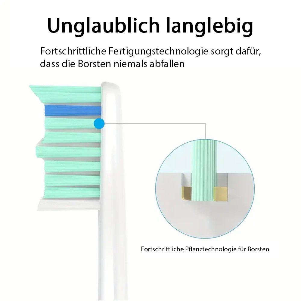 TUABUR Ersatzbürste Zahnbürsten, E-Serie (6-tlg) Philips Ersatzbürsten, Sonicare für 6-teilig