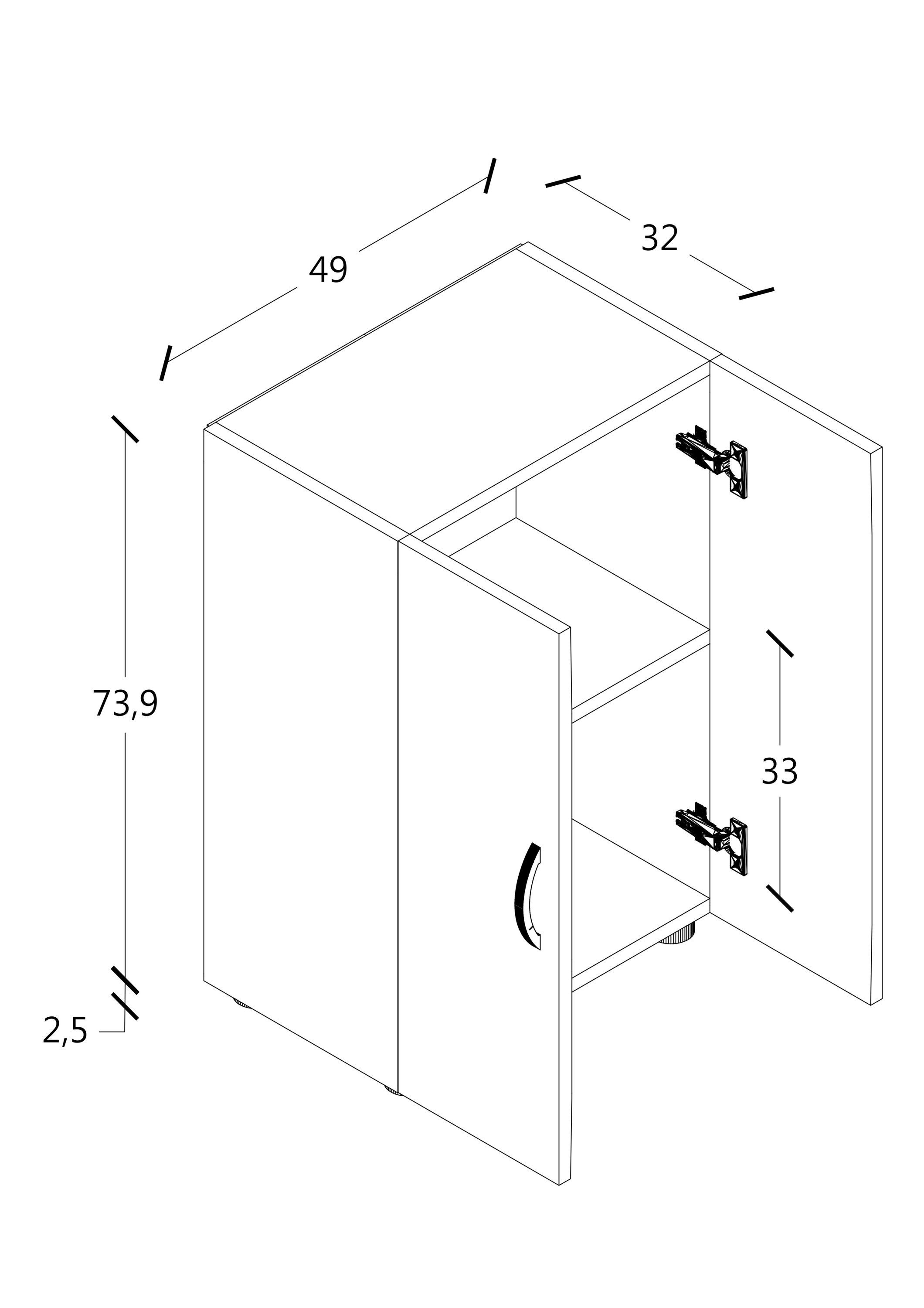 VCM Aktenschrank Büroschrank Bücher Ordner Aktenschrank Ulas 2fach