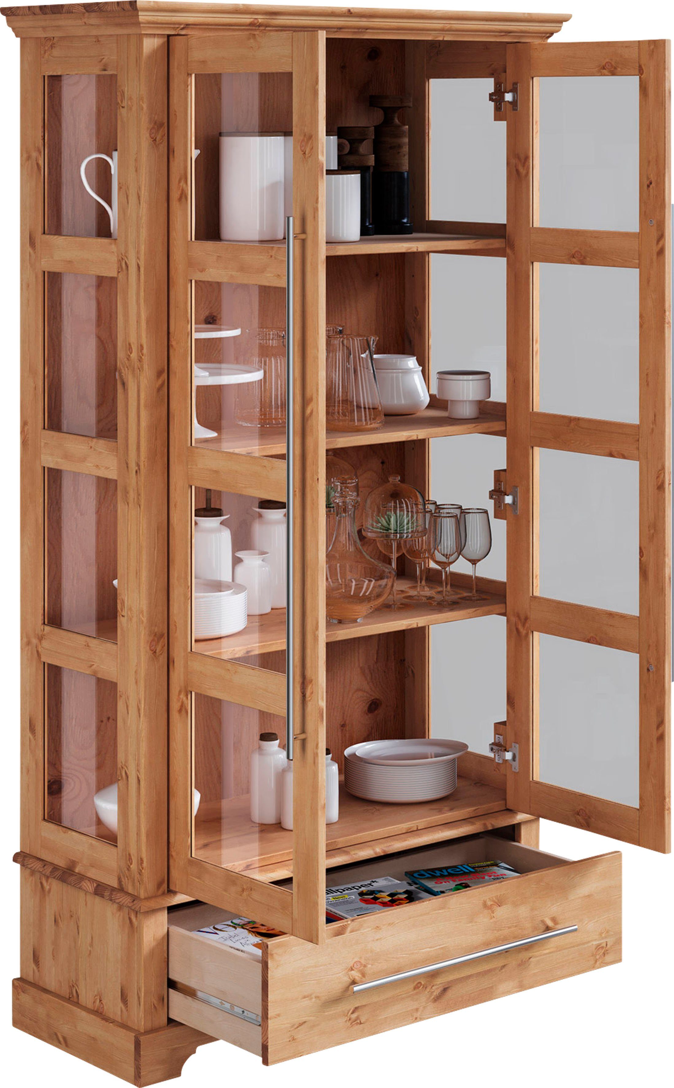 OTTO home Vitrine Melissa Höhe 169 cm, Breite 94 cm, 2-türig, Kiefer massiv, FSC® – Bild 5 von 5