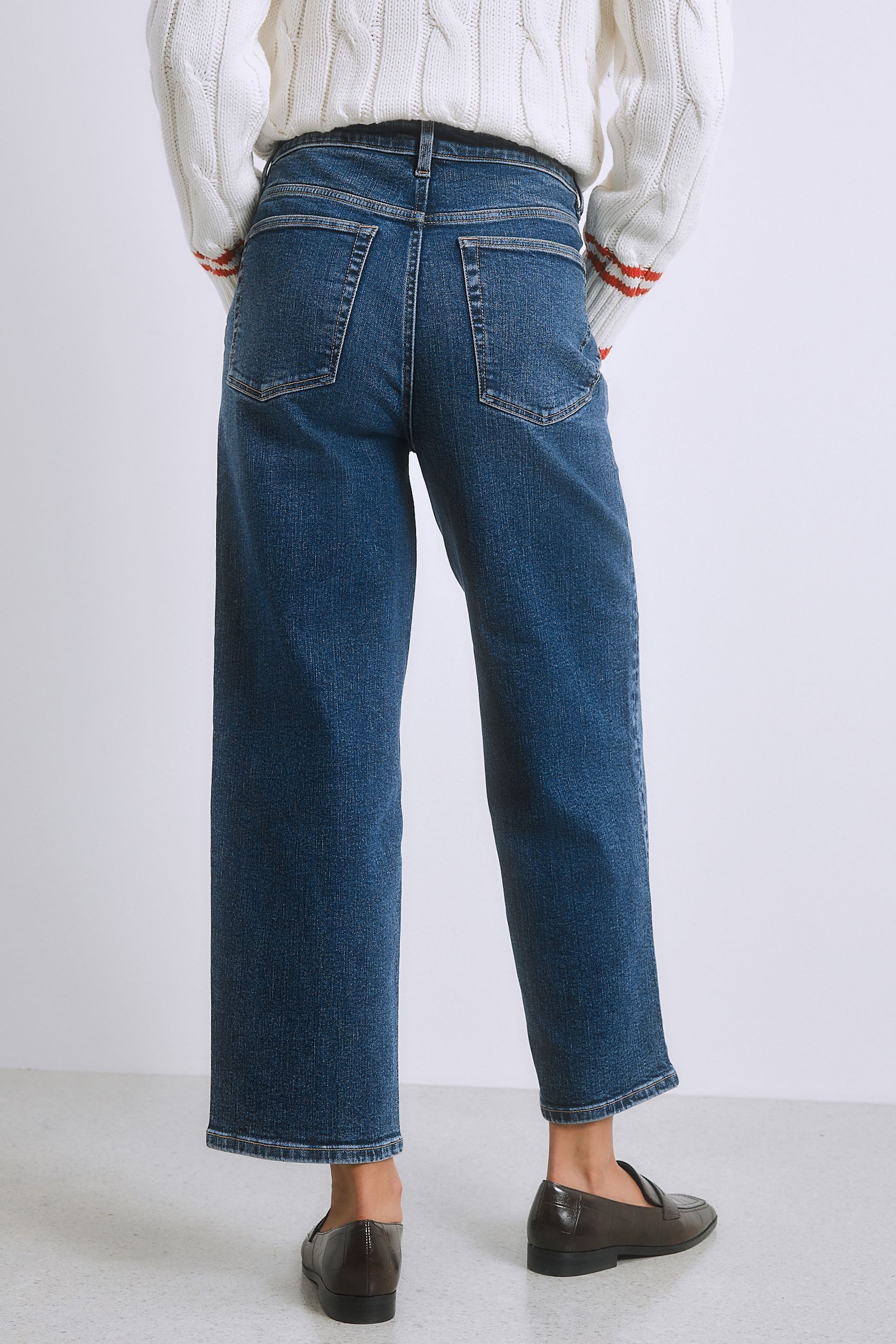 Next Caprijeans Knöchellange Straight Fit Jeans, Kurzgröße (1-tlg)