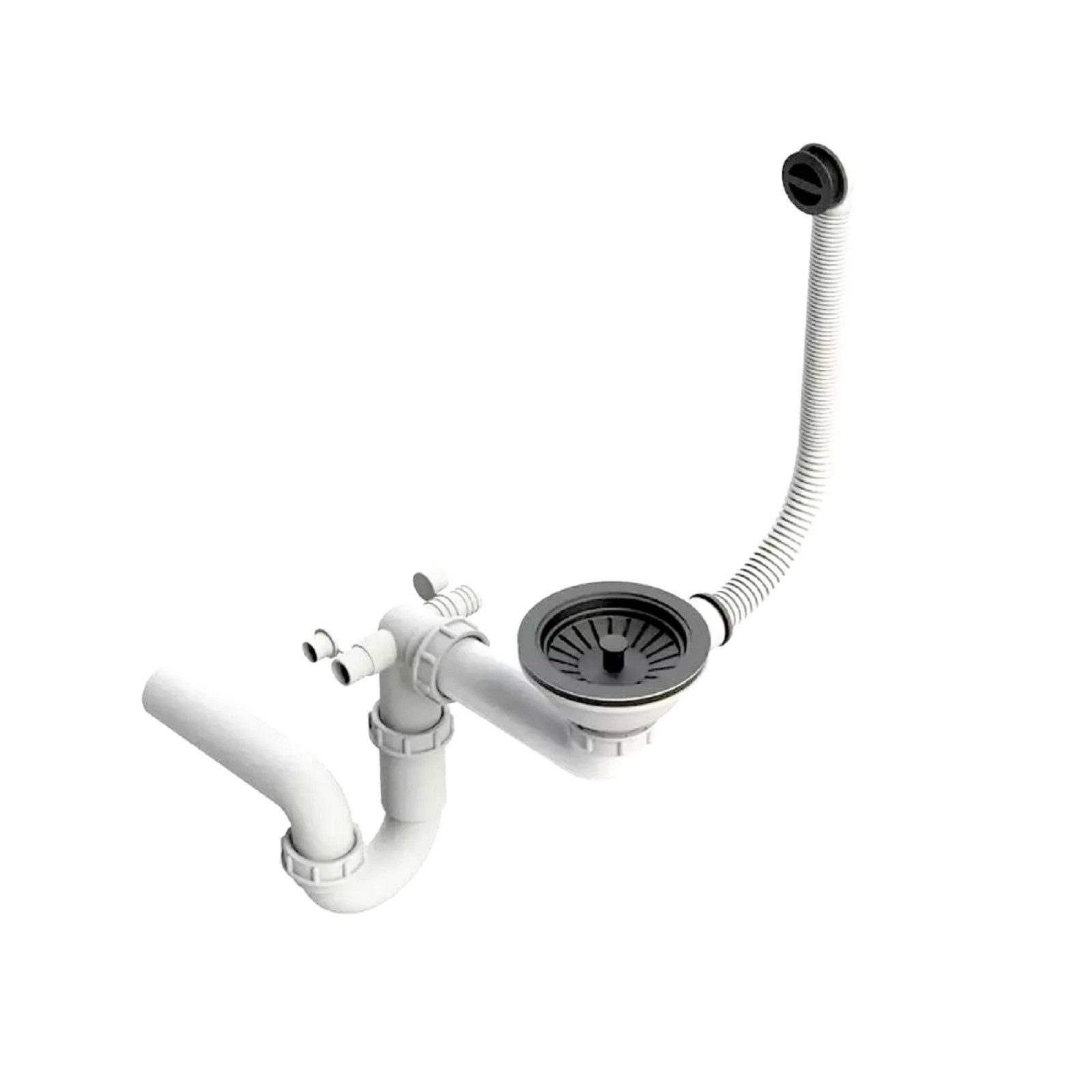 QLS Siphon Einbecken Manuell, 3 1/2 Zoll Ablauf für Einbecken Kunststoff