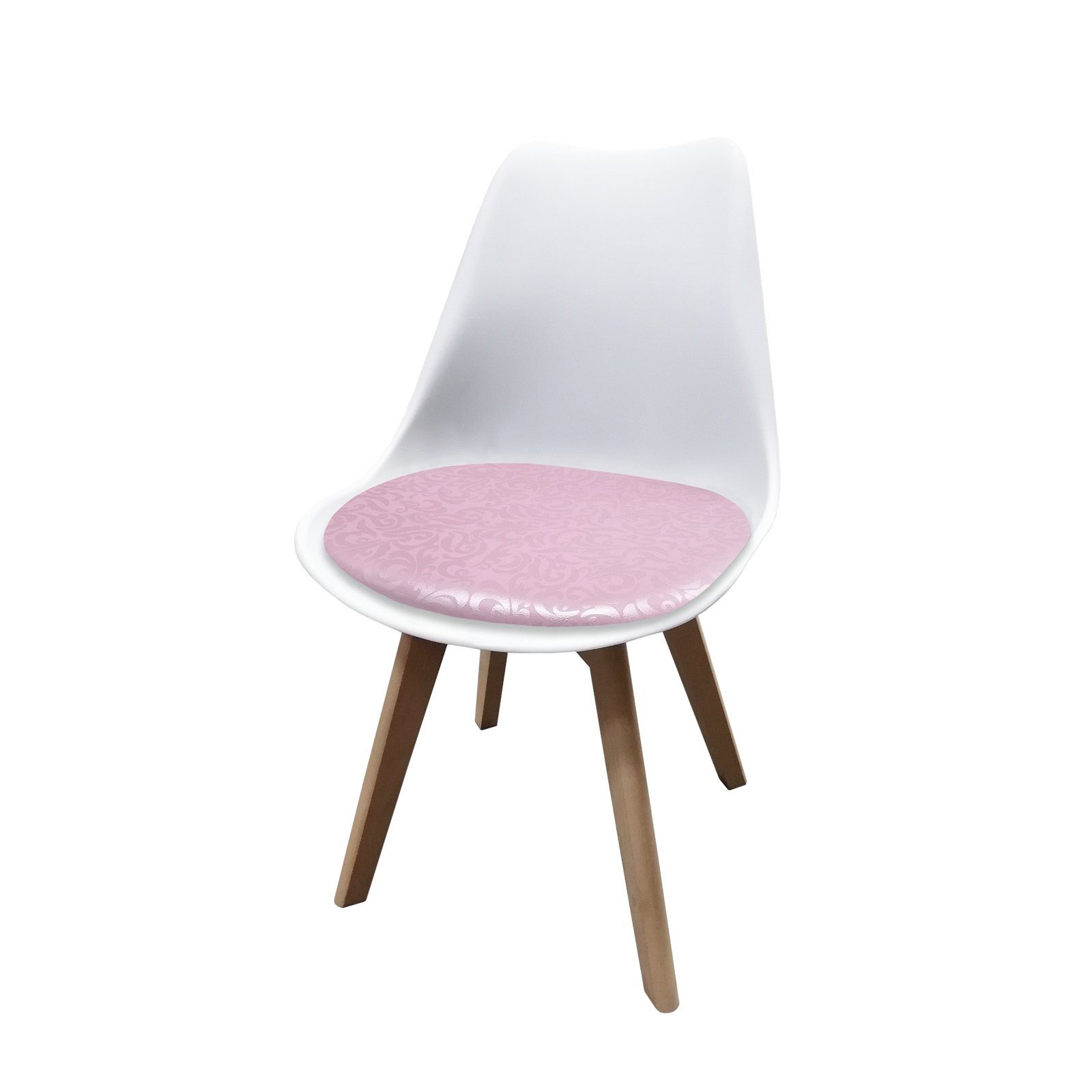 HTI-Living Esszimmerstuhl Stuhl Atlanta Weiß, PU Rosa Muster (Einzelstuhl, 1 St), Esszimmerstuhl Kunstleder