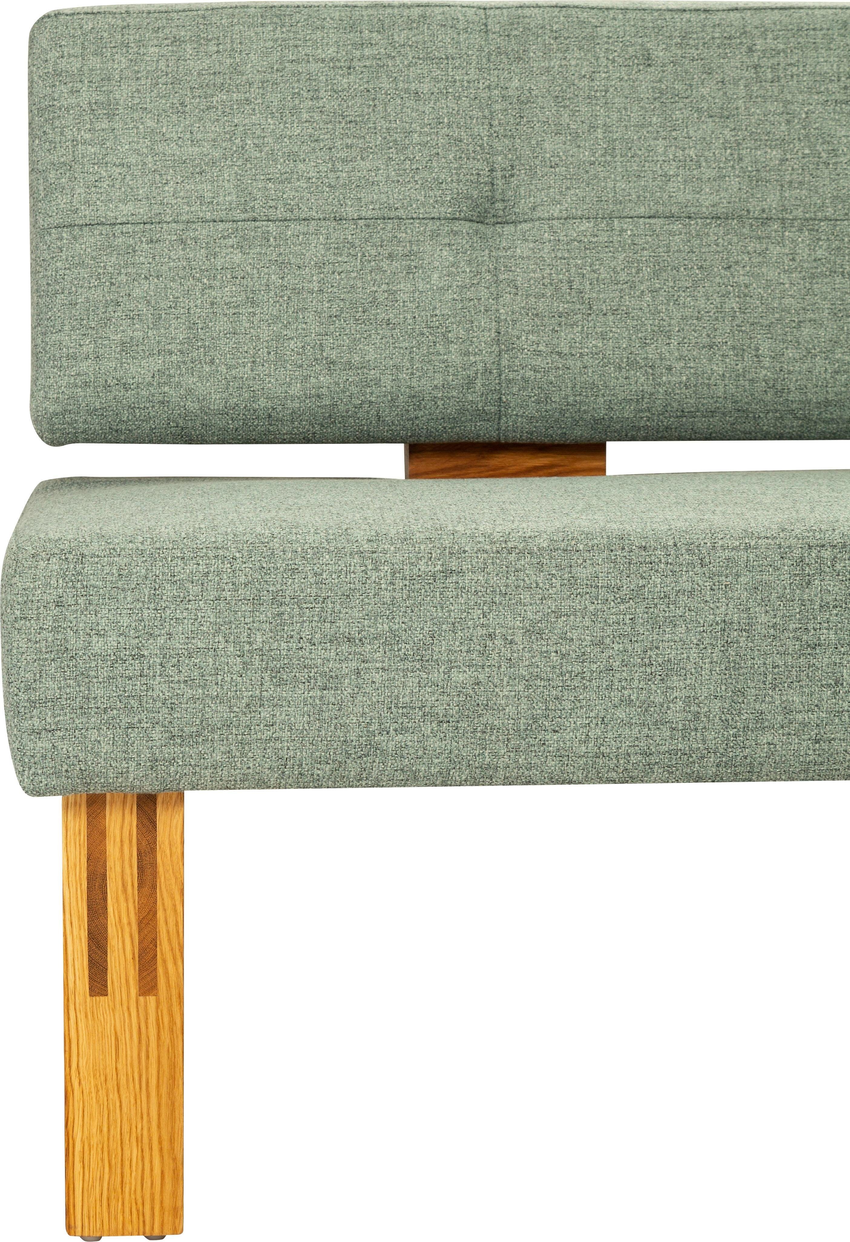 OTTO home Eckbank Ponza Polsterbank, Esszimmerbank, mit Massivholzgestell, Küchenbank in tollen Farben, Breite 201x161 cm