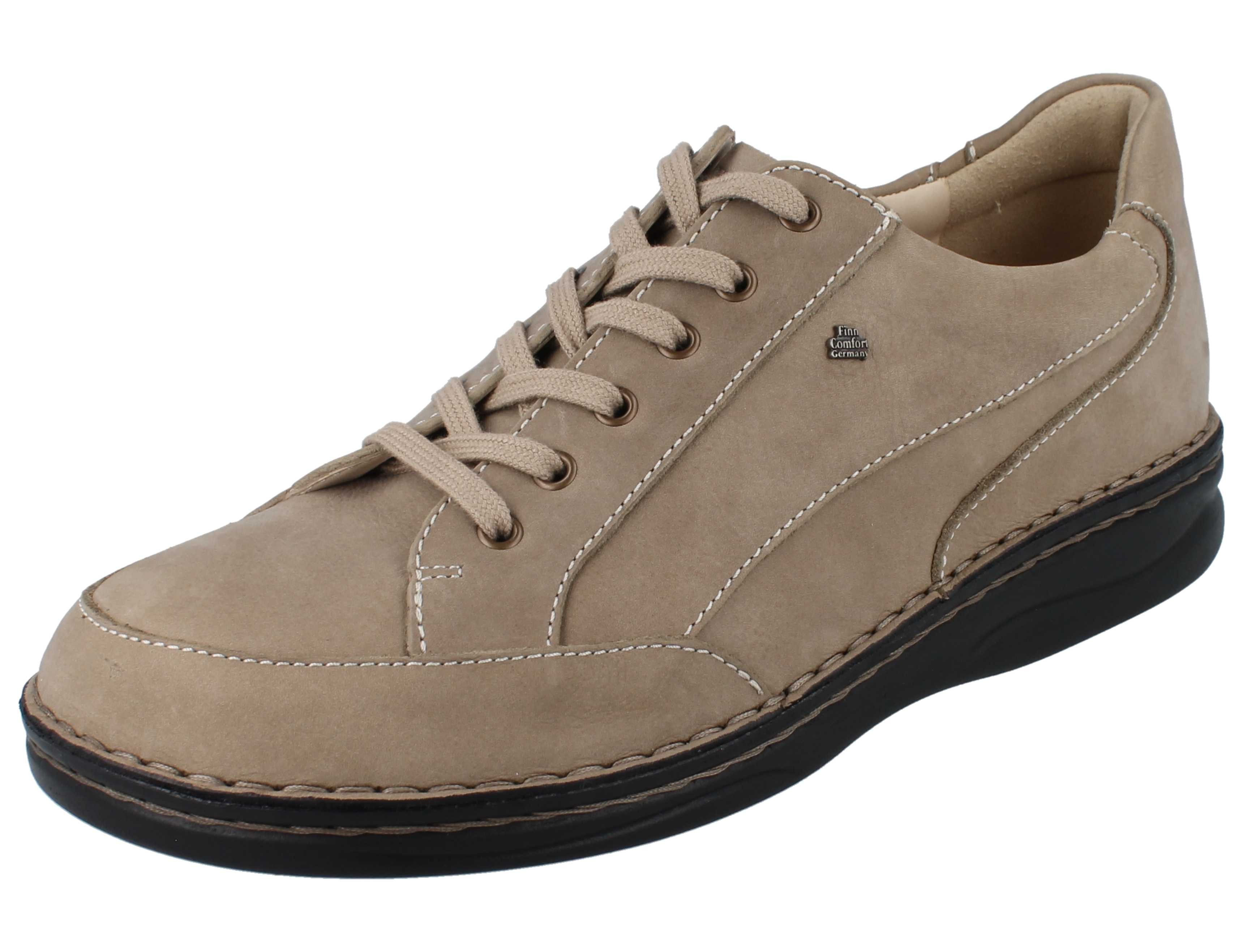 Finn Comfort FINN COMFORT Falkland Herren Halbschuhe sandfarben Nubukleder - Schnürschuh