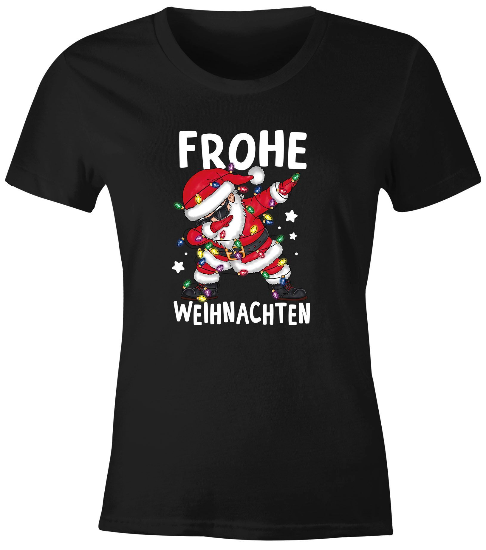 Print-Shirt Weihnachtsshirt Damen T-Shirt Frohe Weihnachten Lustig Grinch Dab