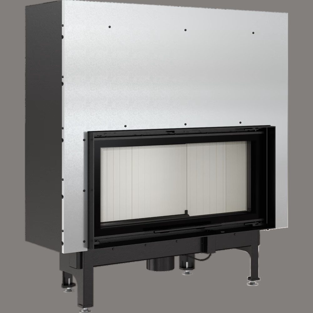 Kratki Камины Kamineinsatz aus Stahl NADIA 14 kW Ø 200 mit Schiebetür, 14,00 kW, Dauerbrand