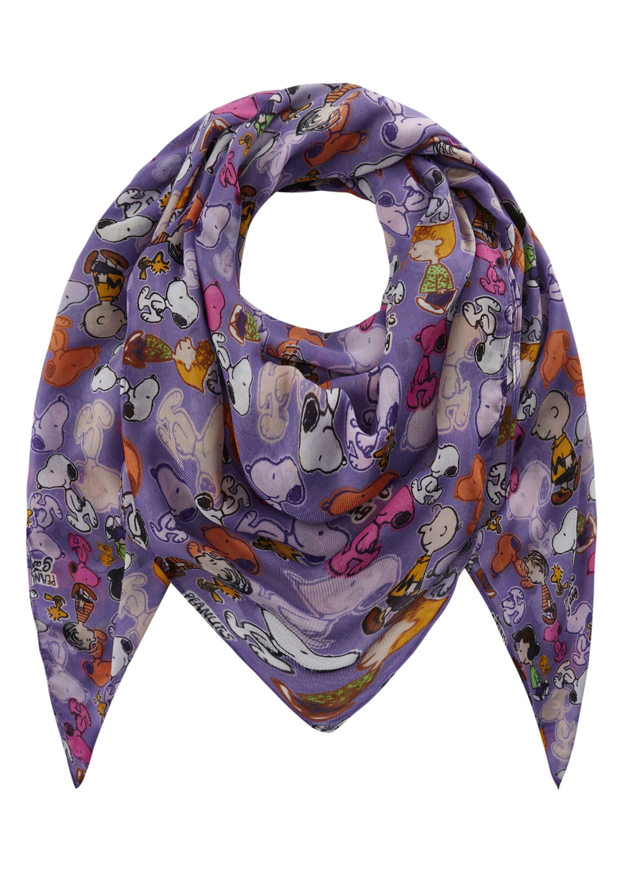 mit Allover-Print Halstuch Codello lilac PEANUTS,