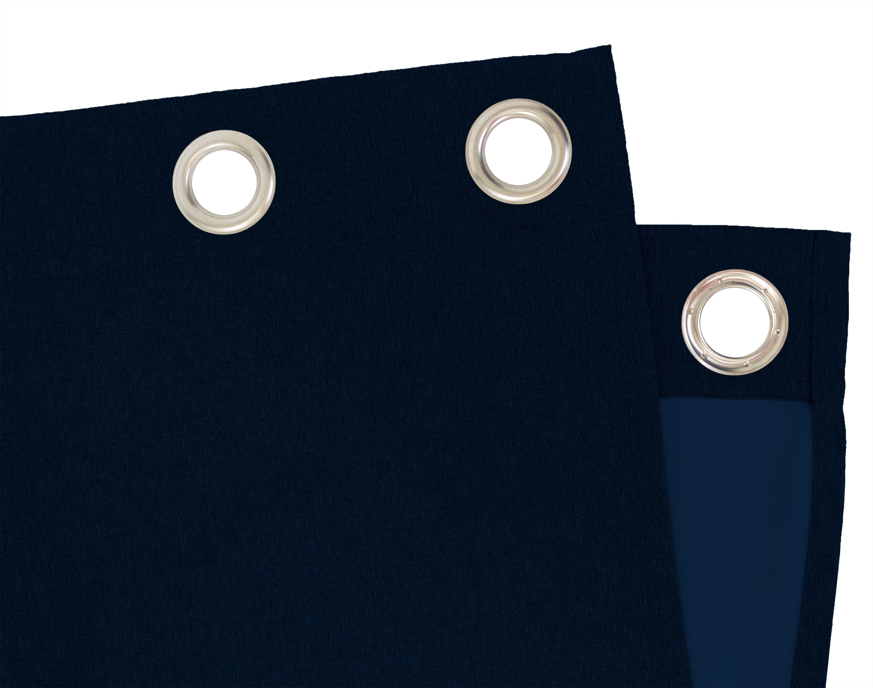 Vorhang Sandro, VHG, Ösen (1 Polyester, St), cm stahlblau abdunkelnd, Breite Verdunkler, einfarbig, 140