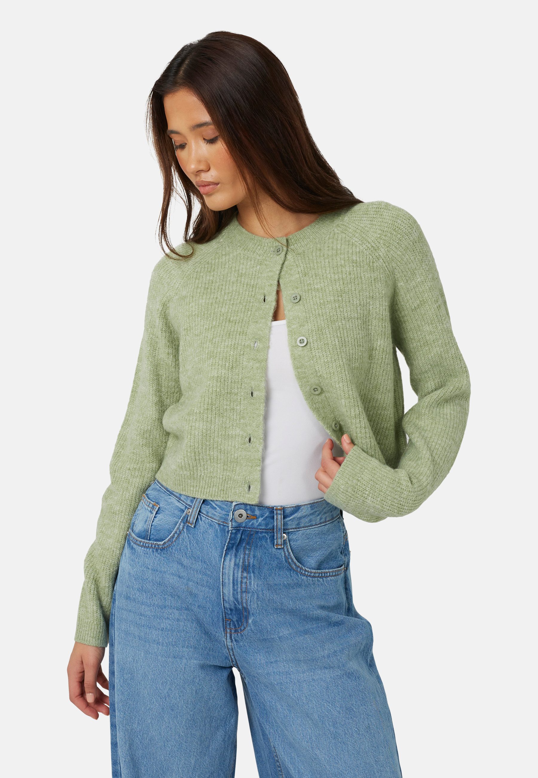 Brave Soul Cardigan Damen-Strickjacke im Fischerstil mit Raglanärmeln und Knöpfen