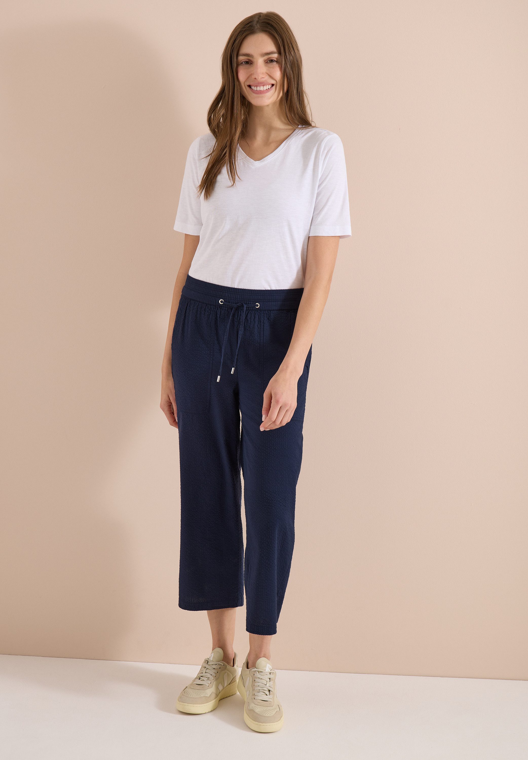 CECIL Culotte aus Seersucker-Material