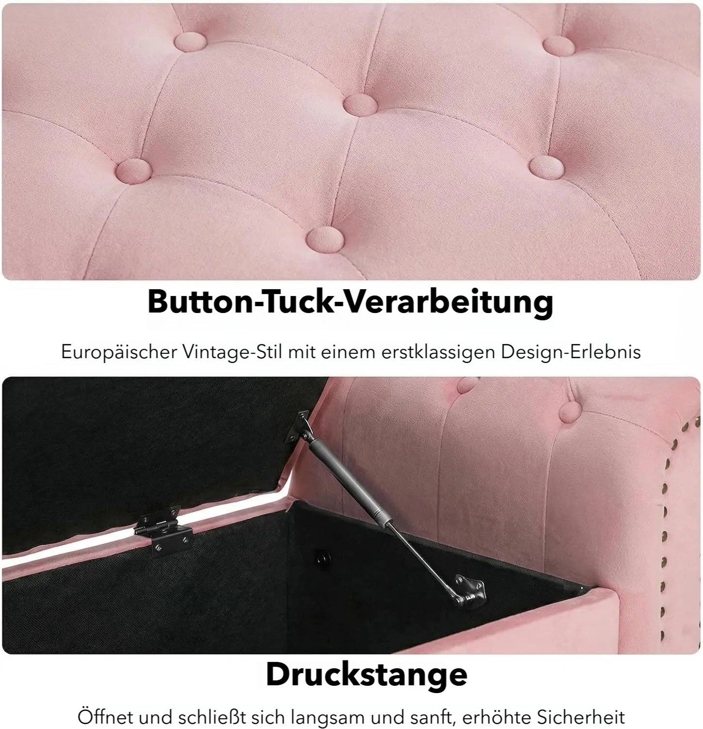 TLGREEN Bettbank Doppelter Hocker mit Stauraum, (Samt,Eleganz und Komfort mit Stauraum), Multifunktionsbank für Wohnzimmer,Schlafzimmer – Bild 5 von 5