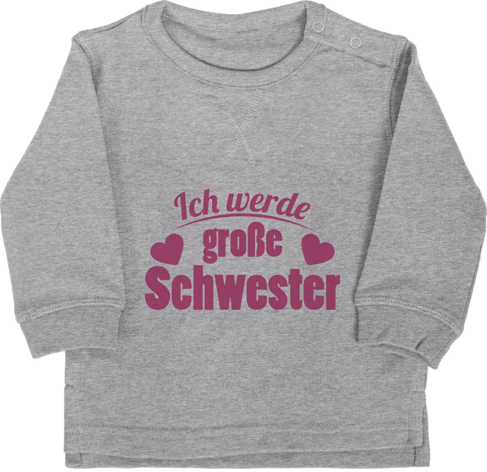 Shirtracer Sweatshirt Ich werde große Schwester Große Schwester 1 Grau meliert