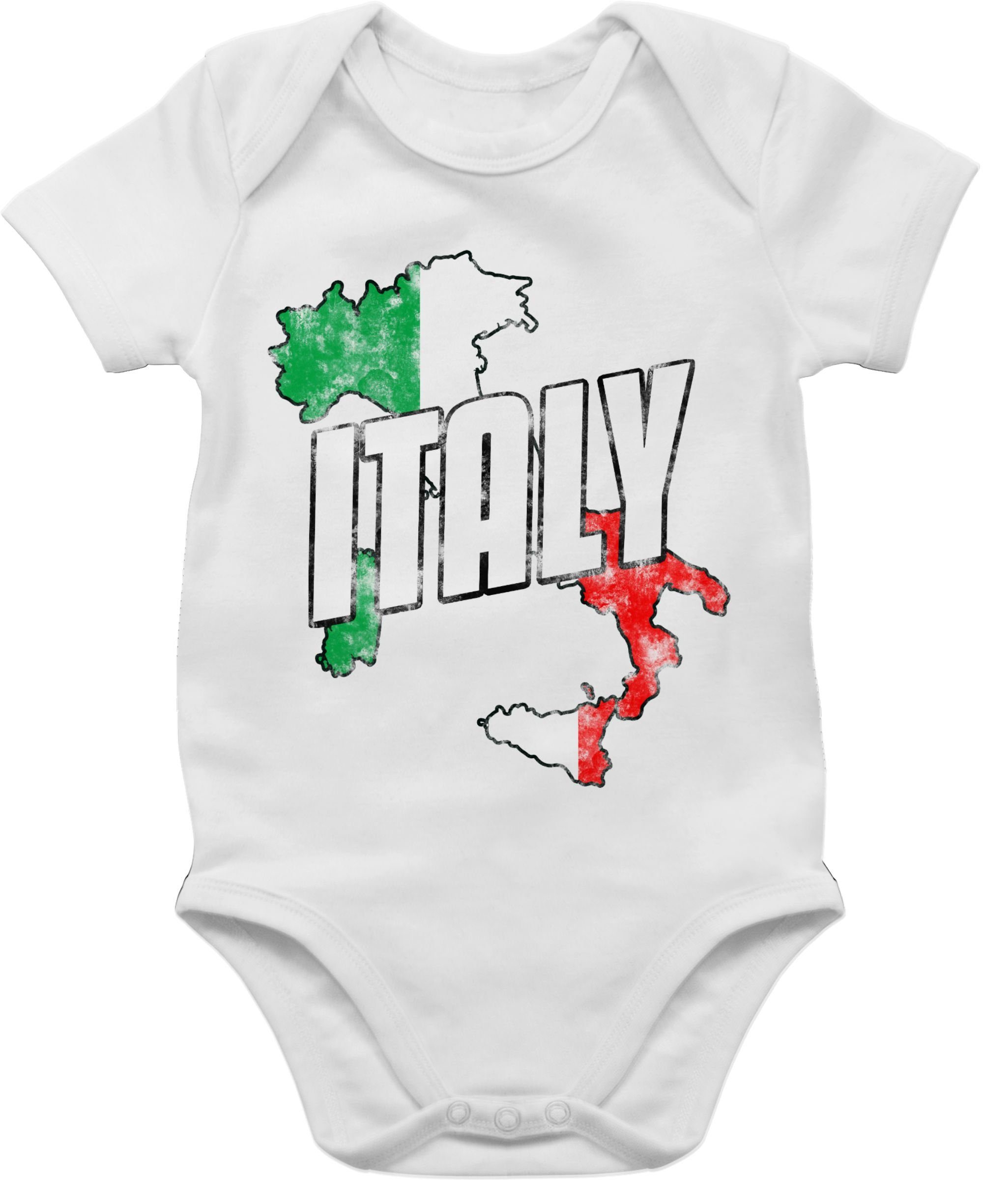 3 Italy Wappen Vintage Shirtracer Shirtbody Umriss Weiß Länder Baby