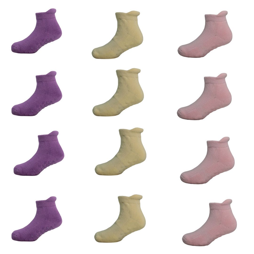 Yalion Kurzsocken 12 paar weiche Kinder Socken mit Halbplüsch in mehreren verschiedenen (12-Paar)