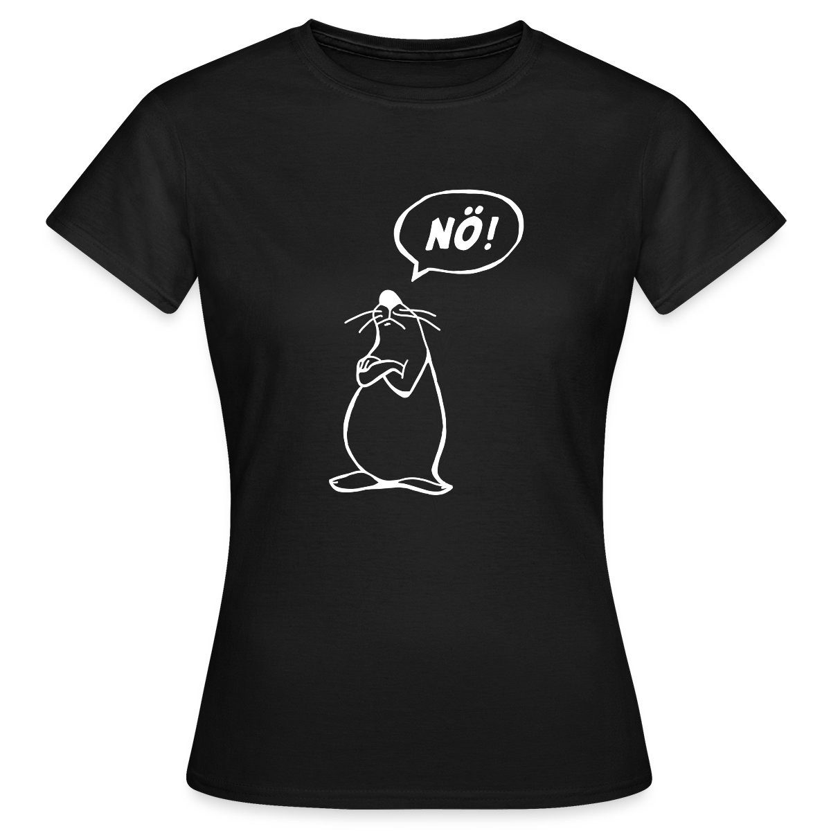 T-Shirt Maus Lustiger Spruch Nö Bevor Du Fragst Nein Frauen T-Shirt