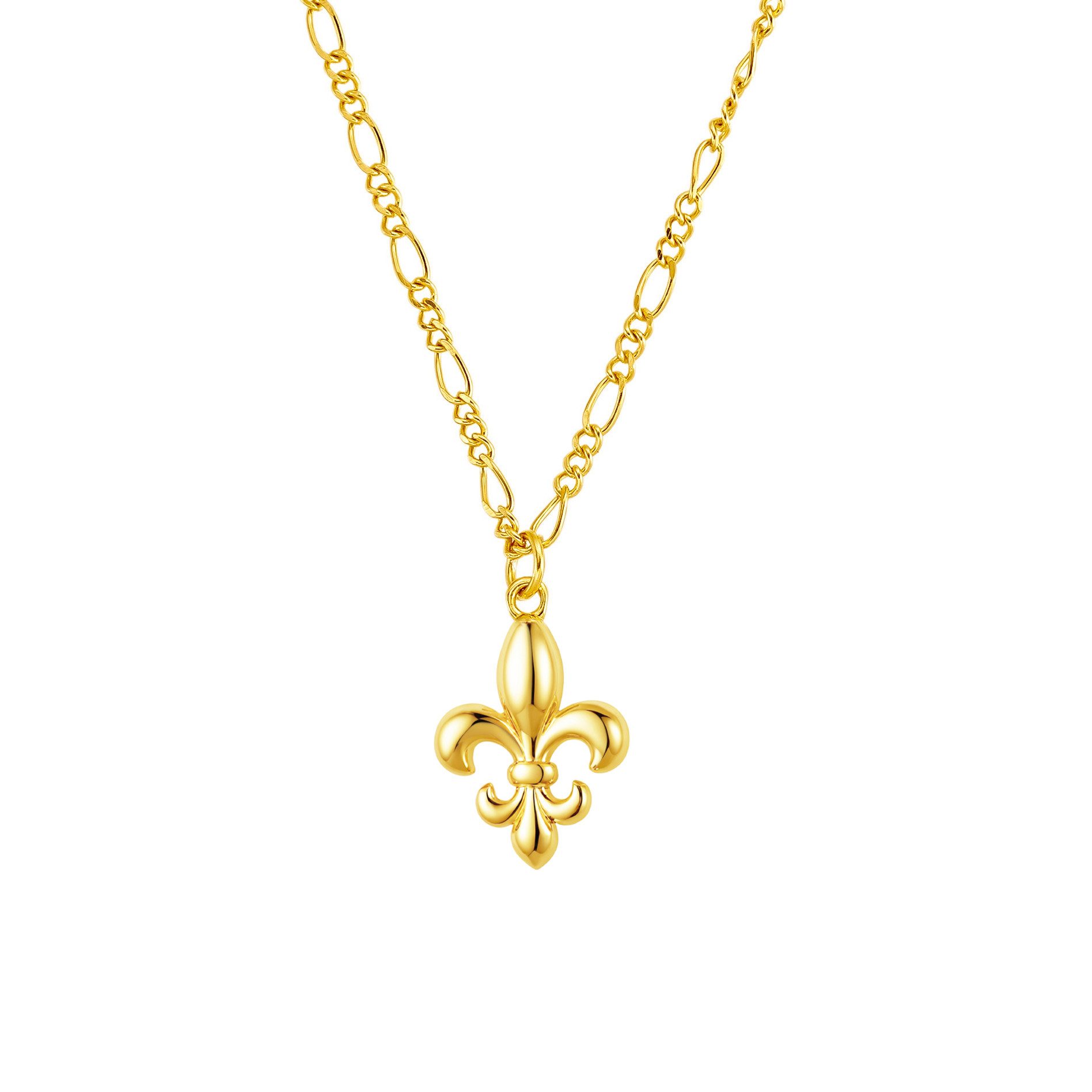 Brandlinger Kette mit Anhänger Halskette Verbania, Silber 925 vergoldet, Anhänger Lilie
