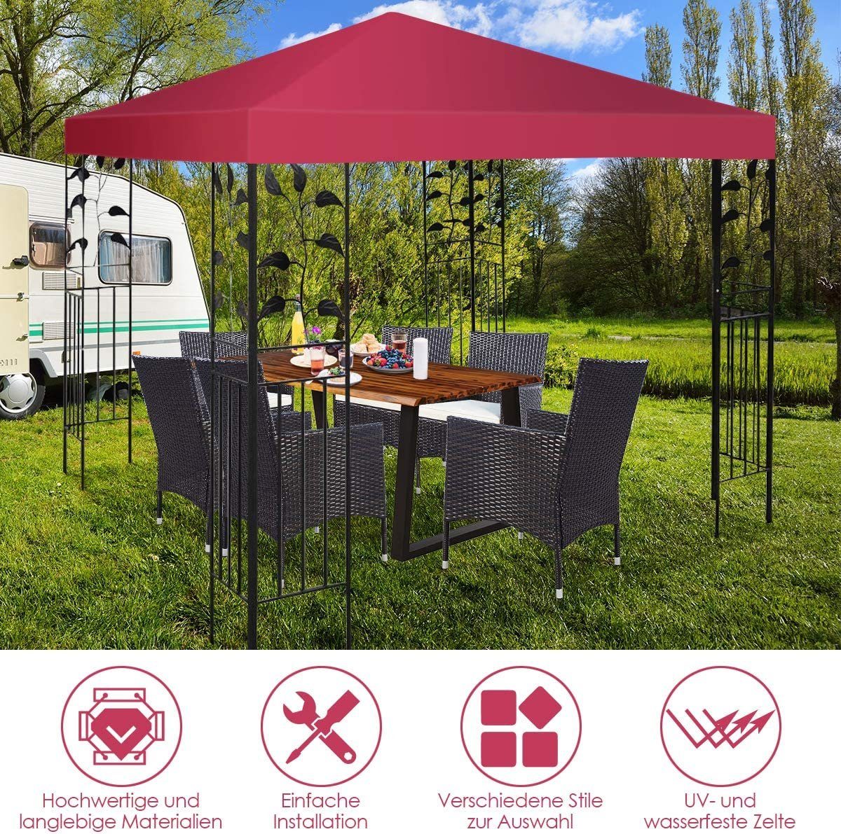 KOMFOTTEU Pavillon-Ersatzdach Pavilliondach, 3x3m, aus Polyester günstig online kaufen