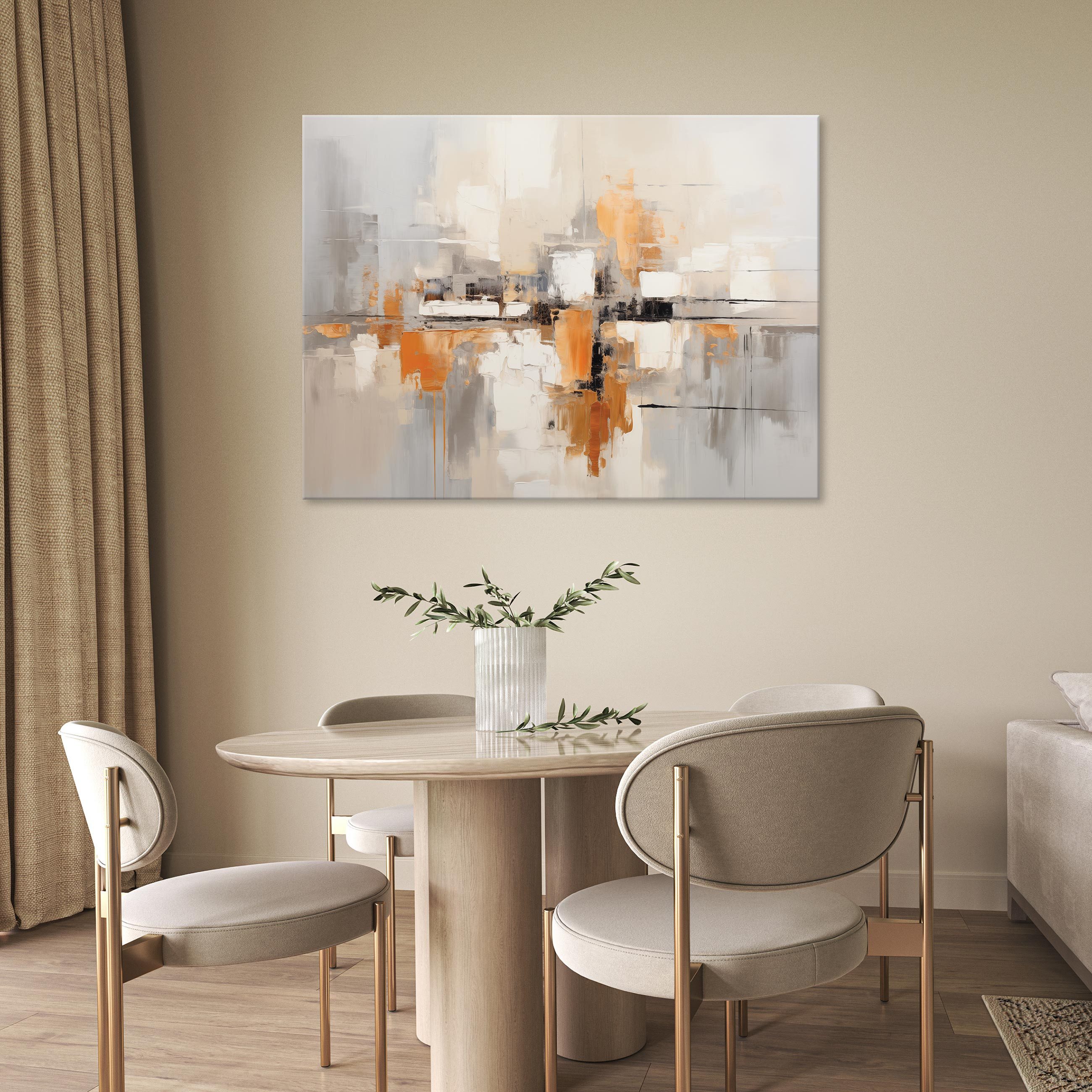 Wallarena Leinwandbild Abstrakt Grau Loft Kunst Wandbilder XXL Wand Deko Bi günstig online kaufen